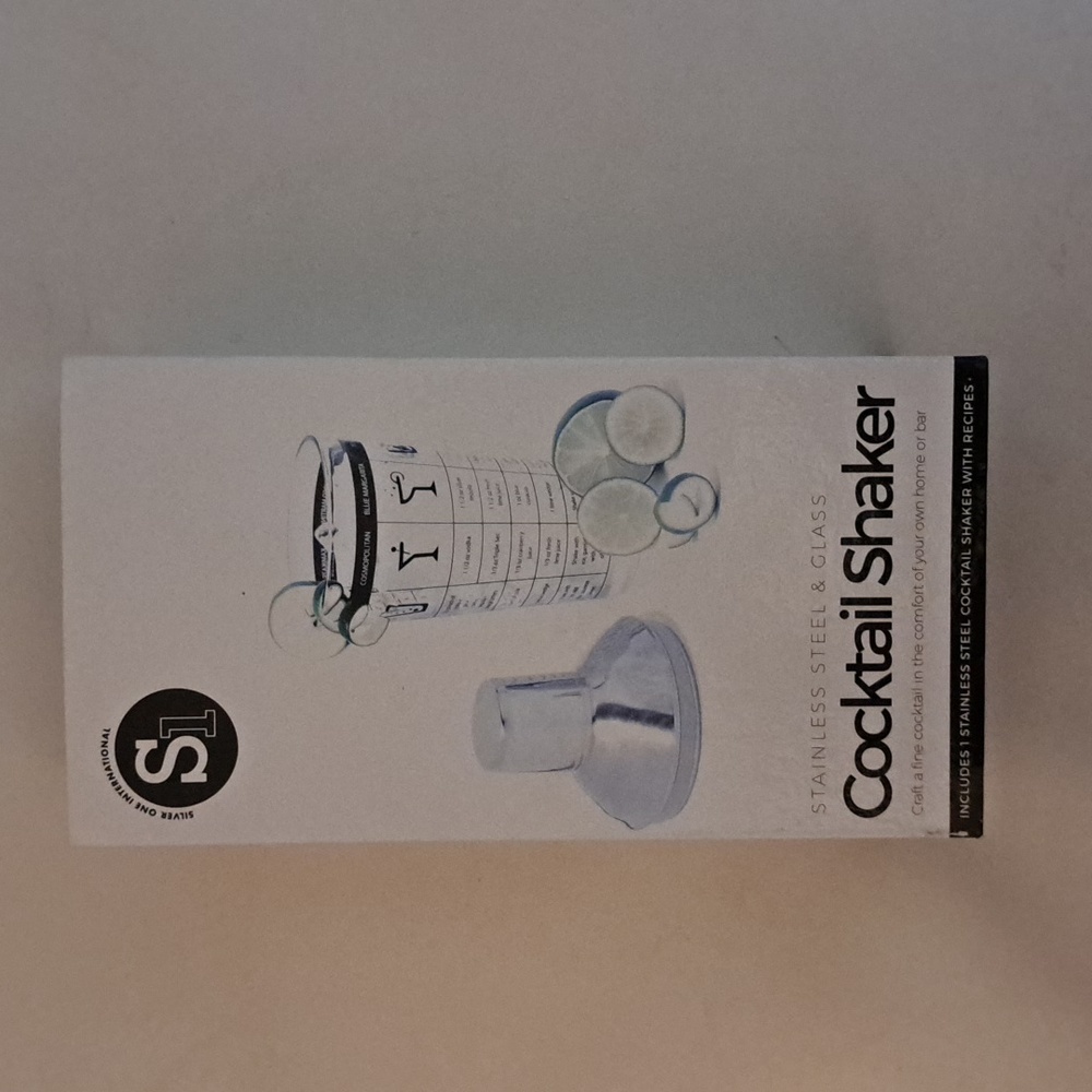 Recipe Glass Cocktail Shaker Stainless Steel 16OZ